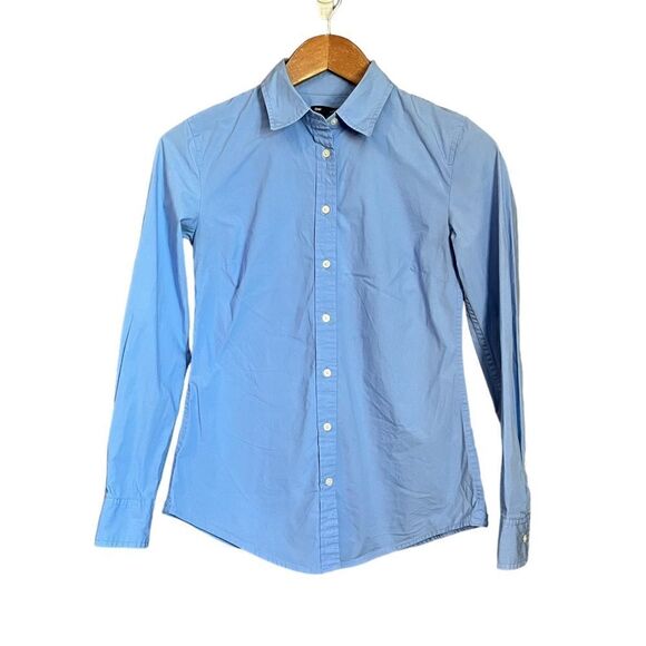 3 for $30! Gap blue button down tailored shirt. Size extra small - Picture 1 of 11